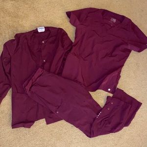 Barco scrub set and Landau lab coat medium